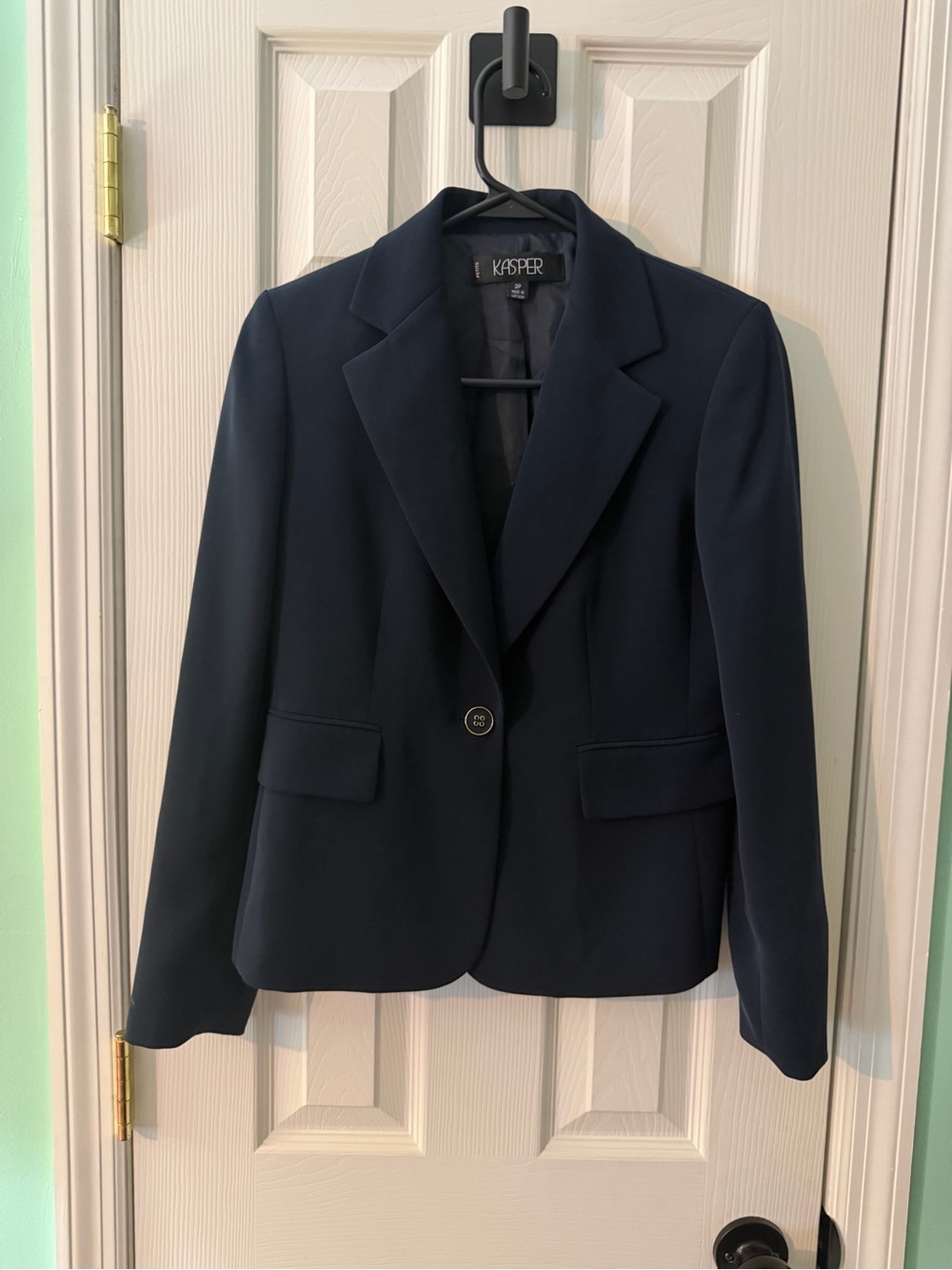 Kasper Women's Dark Navy Single-Button Tailored Blazer
